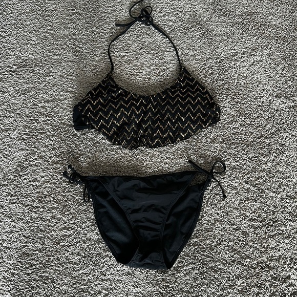 Excellent condition exhilaration bikini size extra, large, black, and gold - Picture 1 of 5